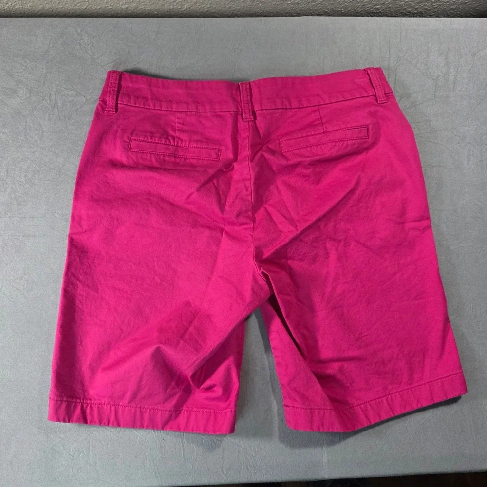 J.Crew Womens Hot Pink Stretch Cotton Chino Shorts Size 4 Fuchsia Mid Rise 9in - Picture 8 of 9